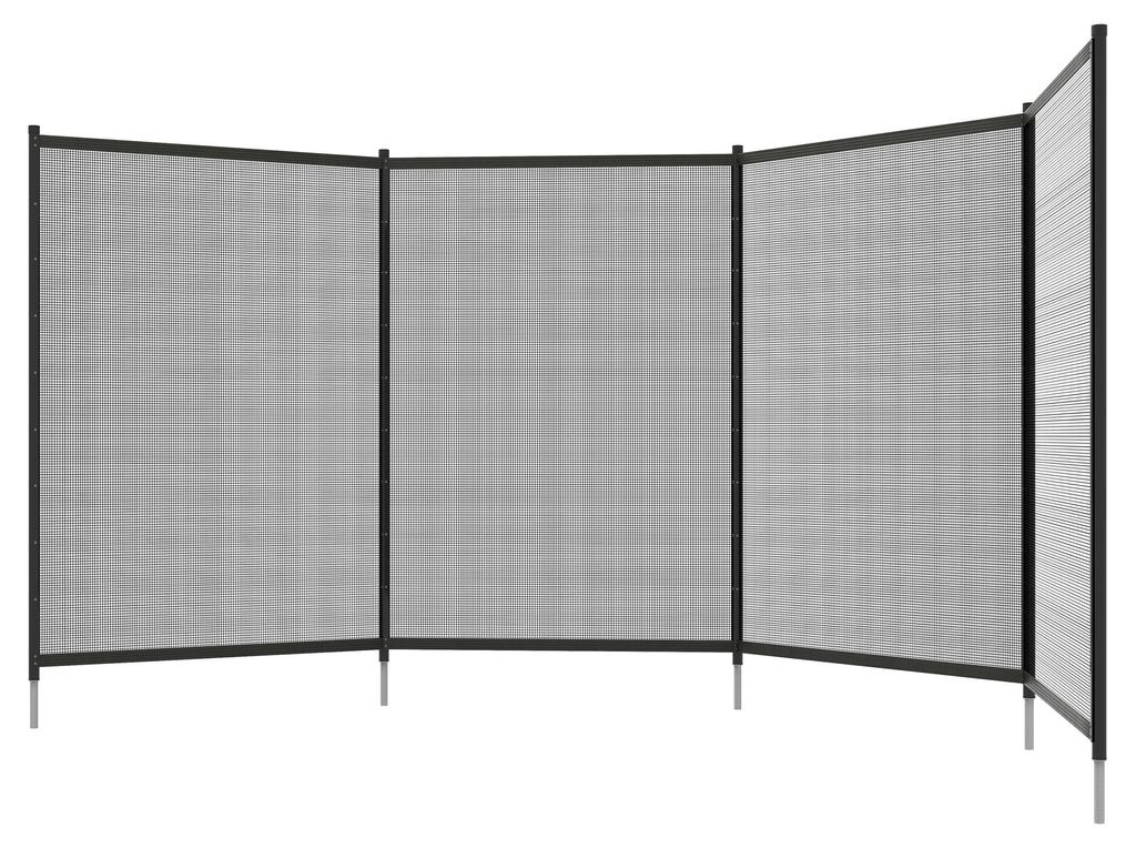 Pool Sicherheitszaun, Poolzaun für Kinder, 4-teilig, Aluminium/Texteline, 365 x 126 cm, Schwarz