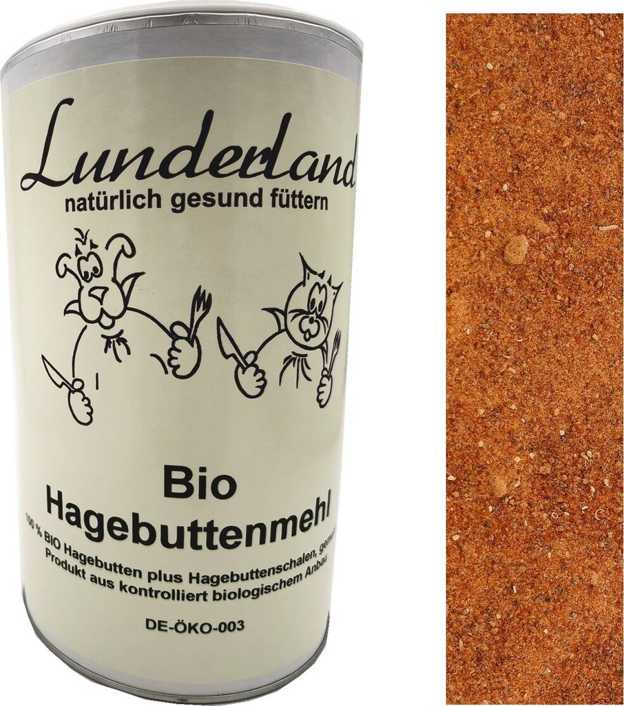 Lunderland  Hagebuttenmehl 600g, 100 % -Hagebuttenmehl, Produktbild 