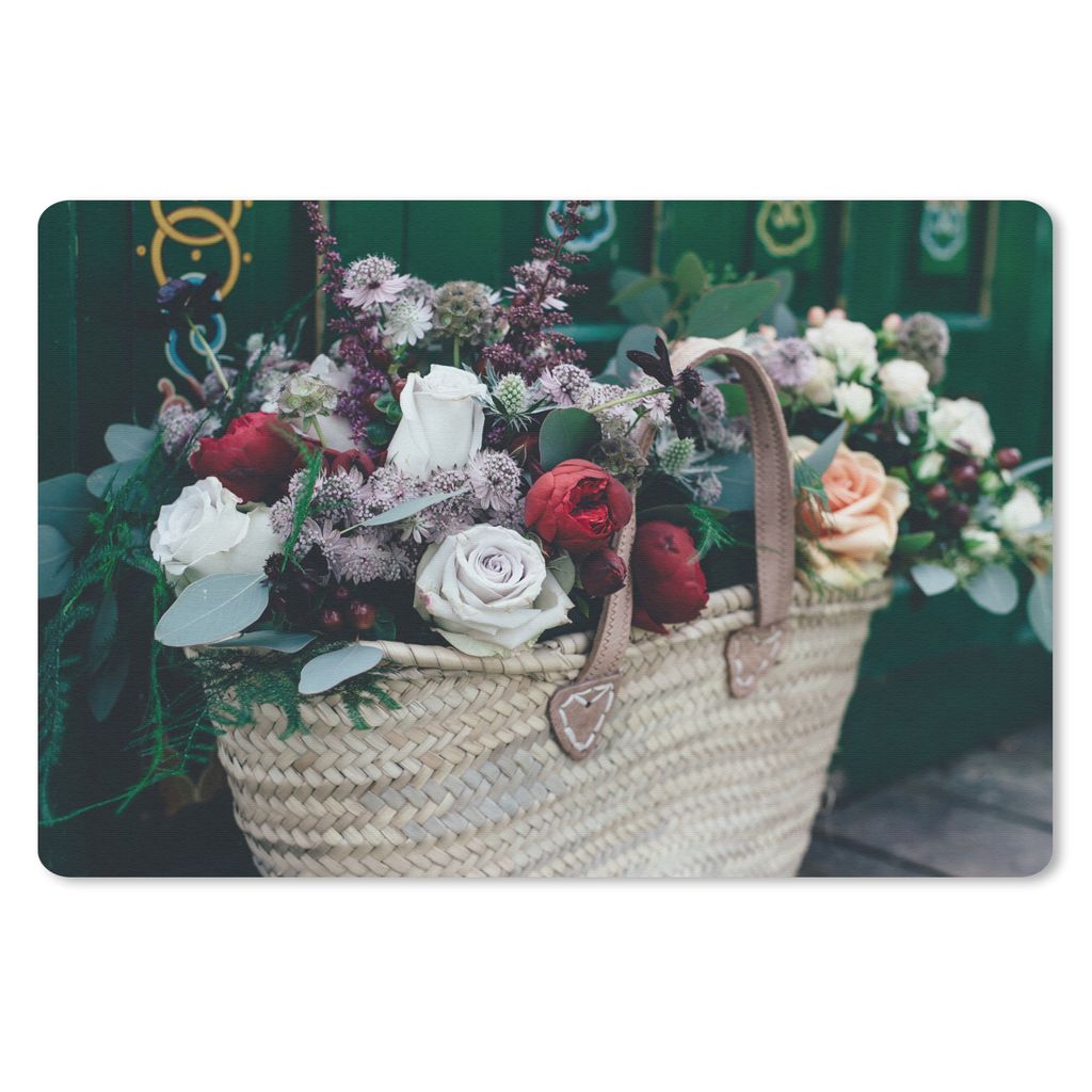 MuchoWow Mauspad Mousepad Rosen - Blumen - Korb 27x18 cm - Mousepads - Maus Mat - Pad - Mausunterlage - Büroartikel - Desk Matten