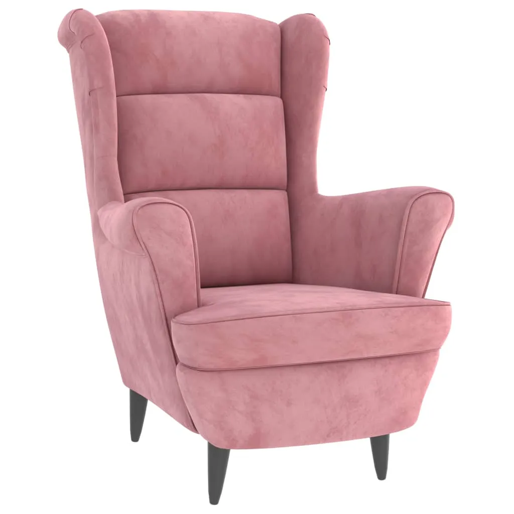 Fauteuil de salon rose en velours doux - Fauteuil crapaud design chic