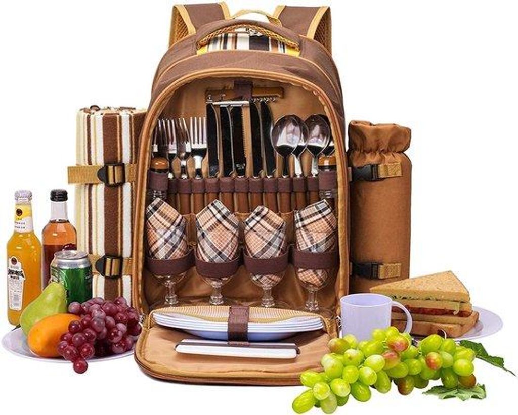 Set de pique-nique pour 4 personnes - sac isotherme - avec Image du produit 
