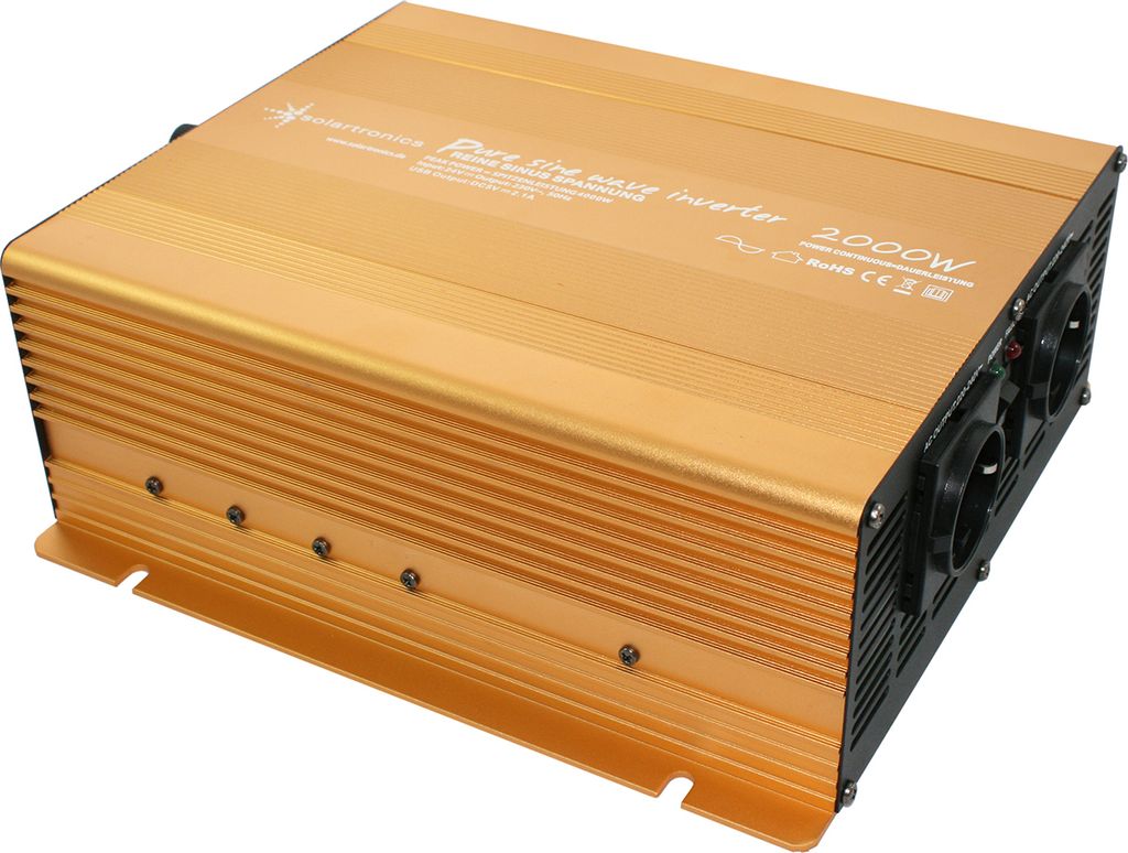 Spannungswandler 24V 230V Gold Reiner Sinus Wechselrichter: 2000 W