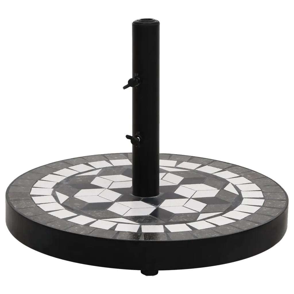 Pied de parasol pour terrasse vidaXL 12 kg - Fixation stable noir et blanc - 6