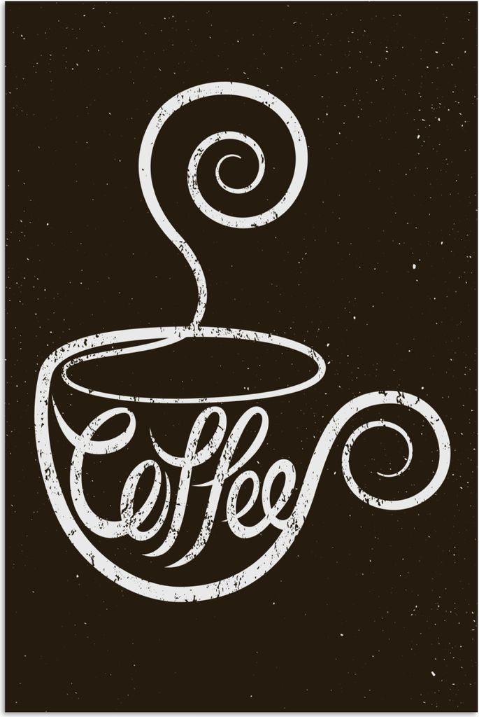 MuchoWow Poster Sprichwörter - Kaffee - Zitate - Retro - Kreidetafel 60x90 cm - Wanddekoration