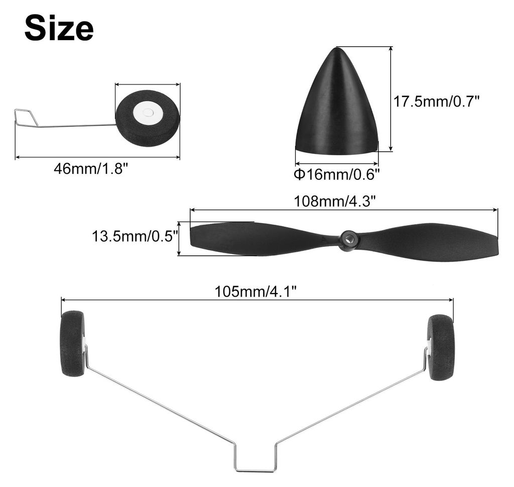 1 Set RC Flugzeug Landegestell R?der mit Propeller fš¹r Spielzeug Flugzeug Zubeh?r RC Flugzeug Basteln Teile RC Flugzeug Jet Ersatz