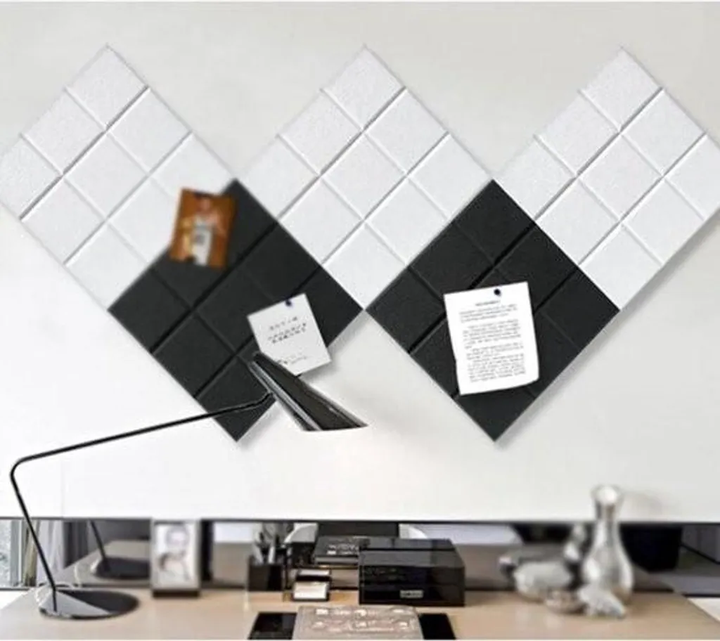 Tableau d'affichage sans perçage en feutre - Solution mémo murale pack de 4