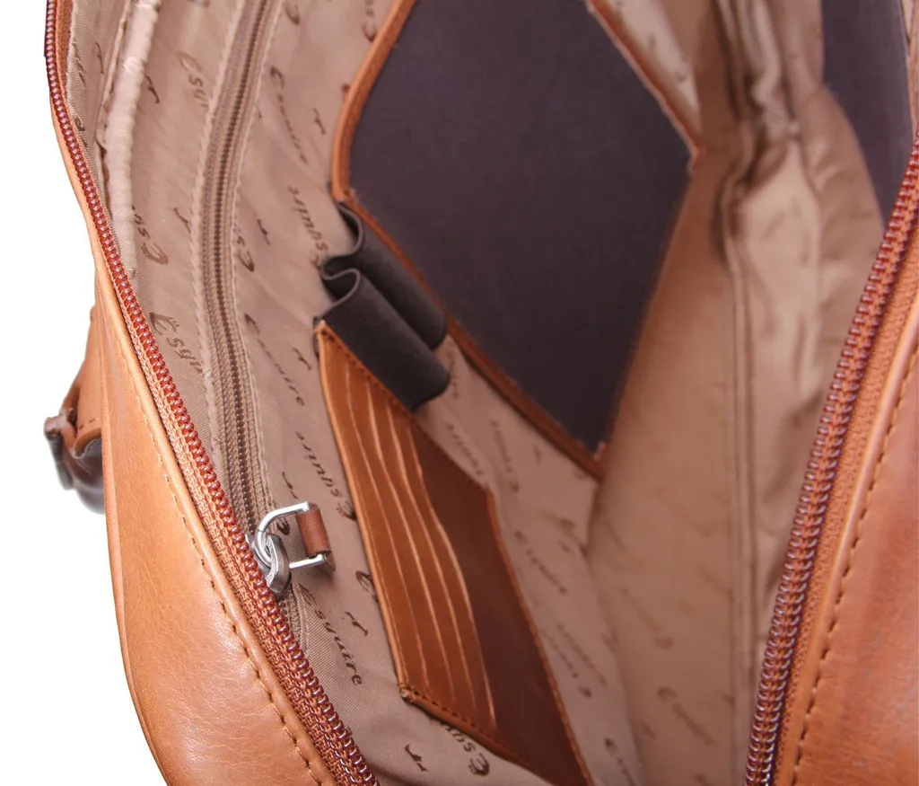 Sacoche ordinateur Esquire Dallas Briefcase brun pour cadre et expert