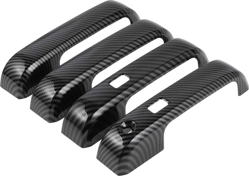 4 Stücke Außentürgriffabdeckung Auto Türgriffschutz für Ford F-150 2015-2020 Auto Türgriffschutz mit Tastenfeld ABS Carbonfaser Muster Schwarz