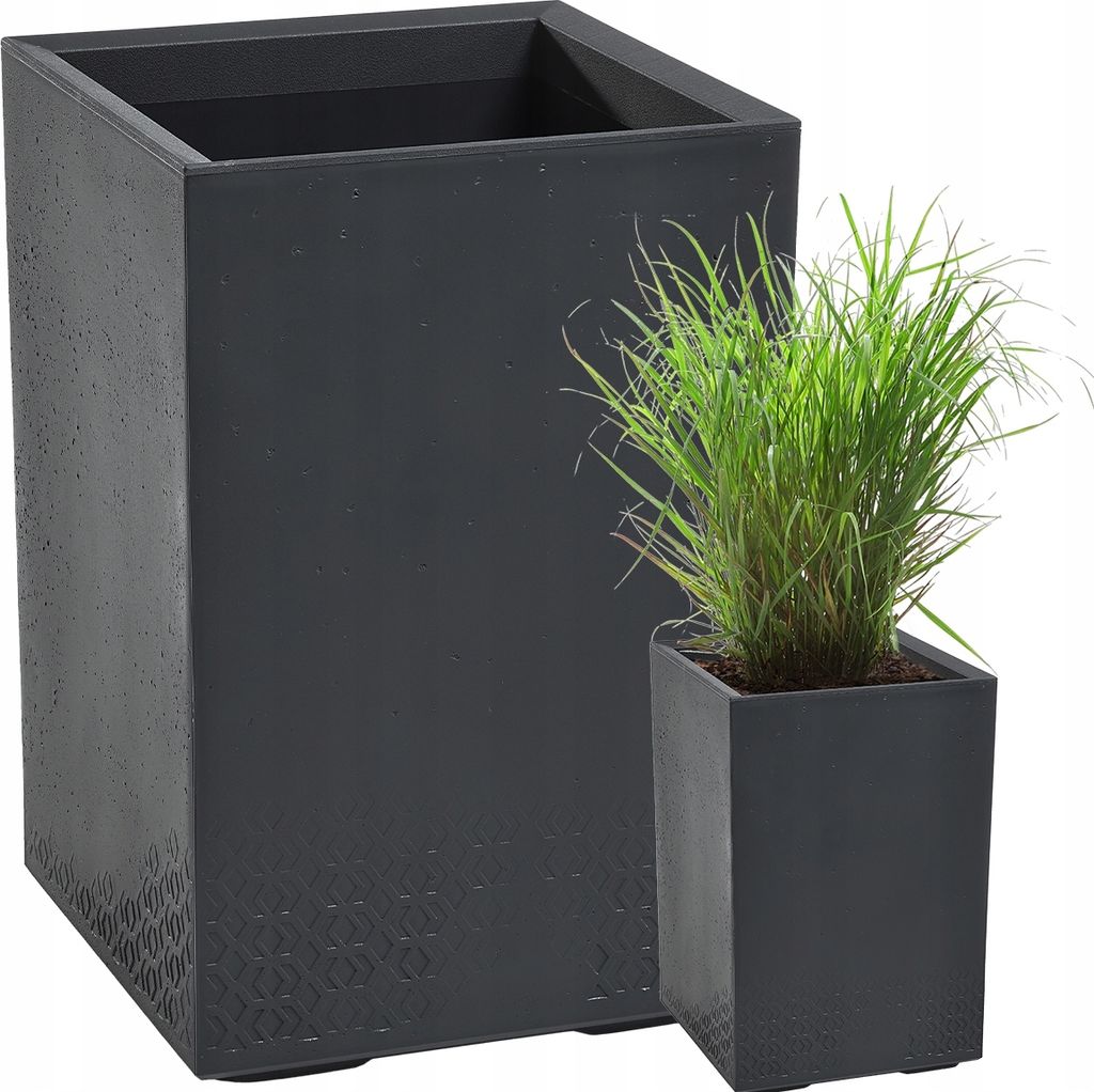Květináč Lamela | check | 40x60cm | antracitový beton Obrázek produktu 