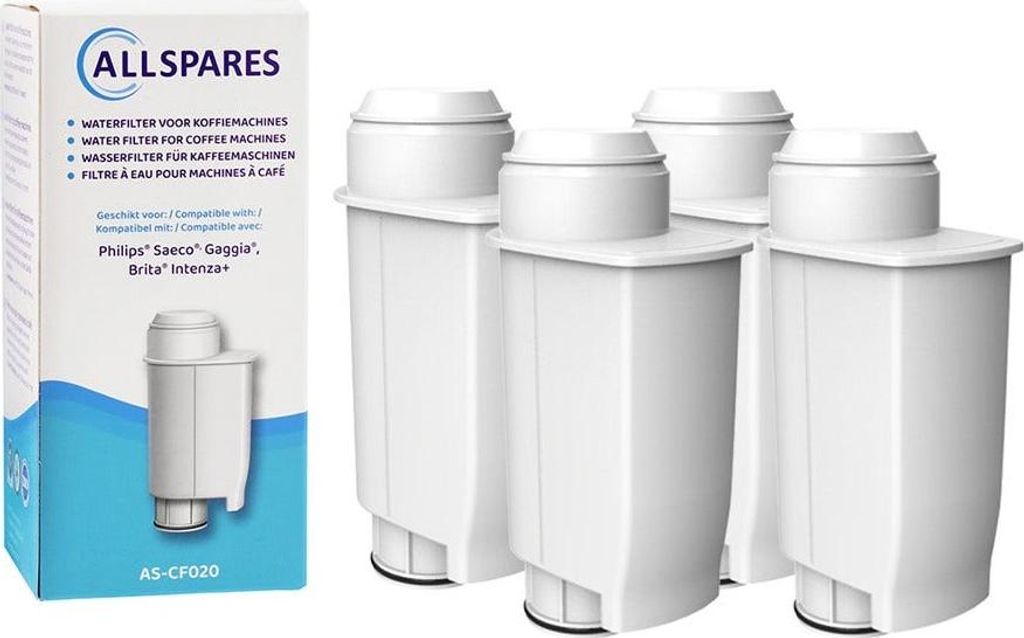 AllSpares Wasserfilter (x4) geeignet für Philips / Saeco Kaffeemaschinen