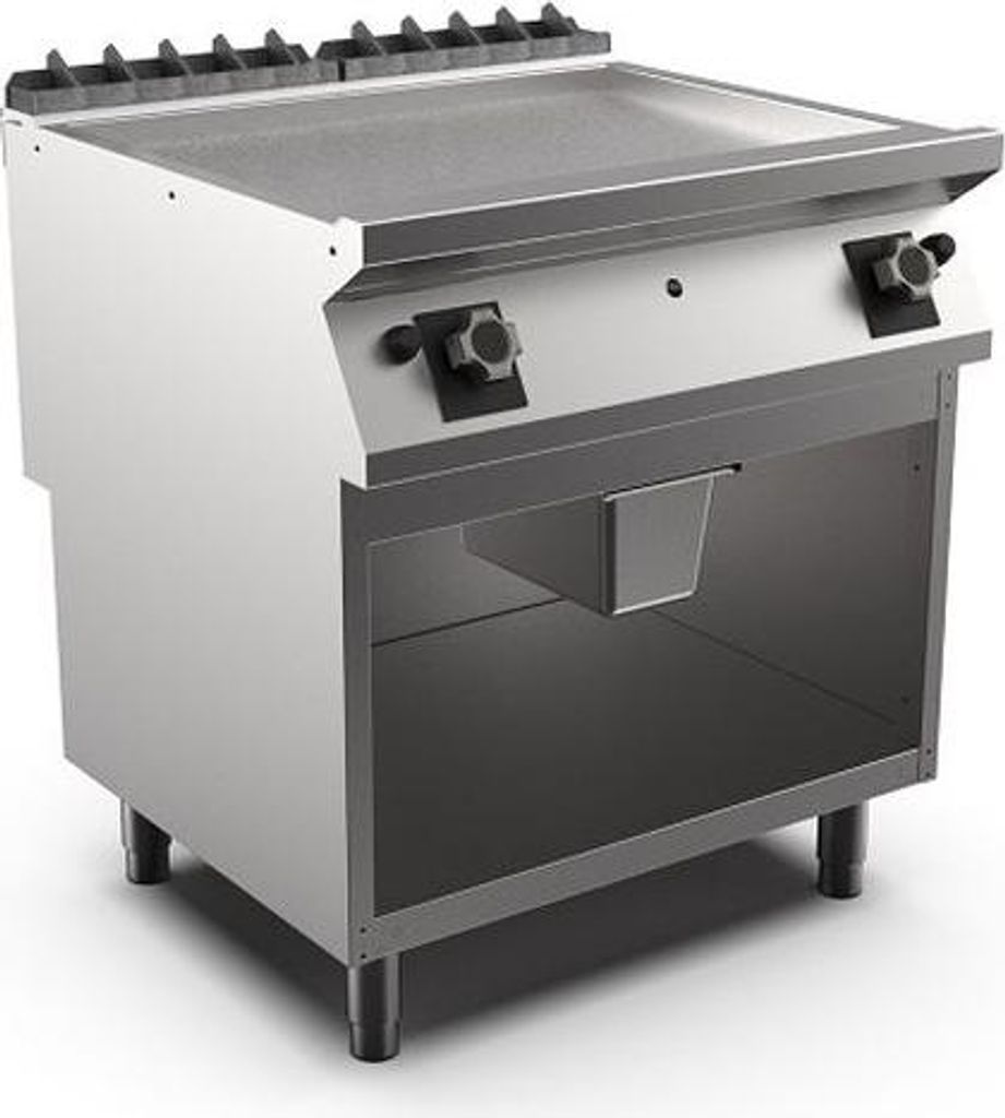 Mareno M1-900 Gasgrillplatte mit glatter, mattverchromter Platte, 80 cm