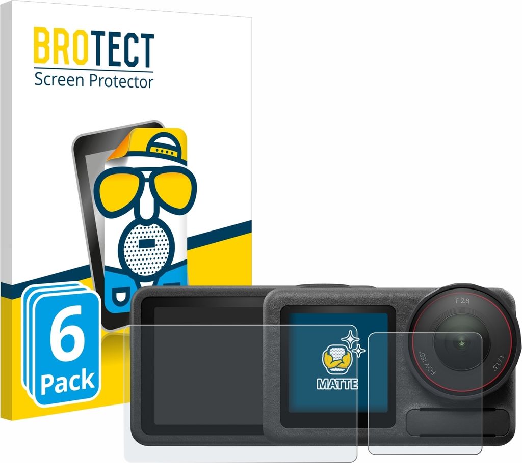 6x BROTECT Schutzfolie für DJI Osmo Action 5 Pro Displayschutz Displayschutzfolie Folie Matt Entspiegelungsfolie