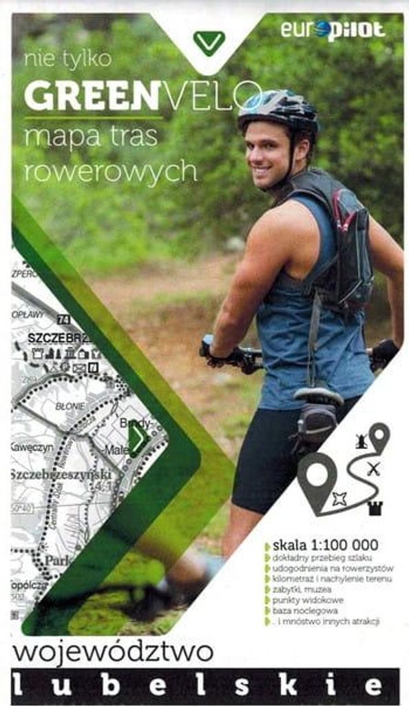 Woiwodschaft Lublin. Touristische Karte der Radwege. Nicht nur Green Velo. Euro Pilot.
