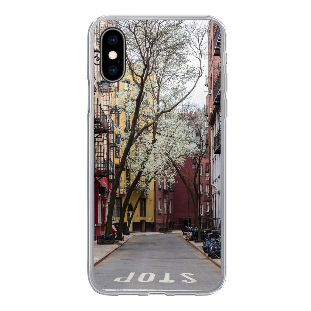 MuchoWow Handyhülle Schutzhülle Hülle für iPhone X New York - Amerika - NYC Silikon Softcase Handy Hülle - Handyhülle
