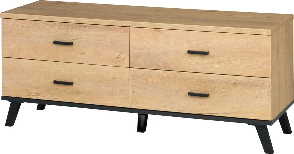 Schrank Rtv Tisch John 7 / Eiche Lefkas + Schwarz