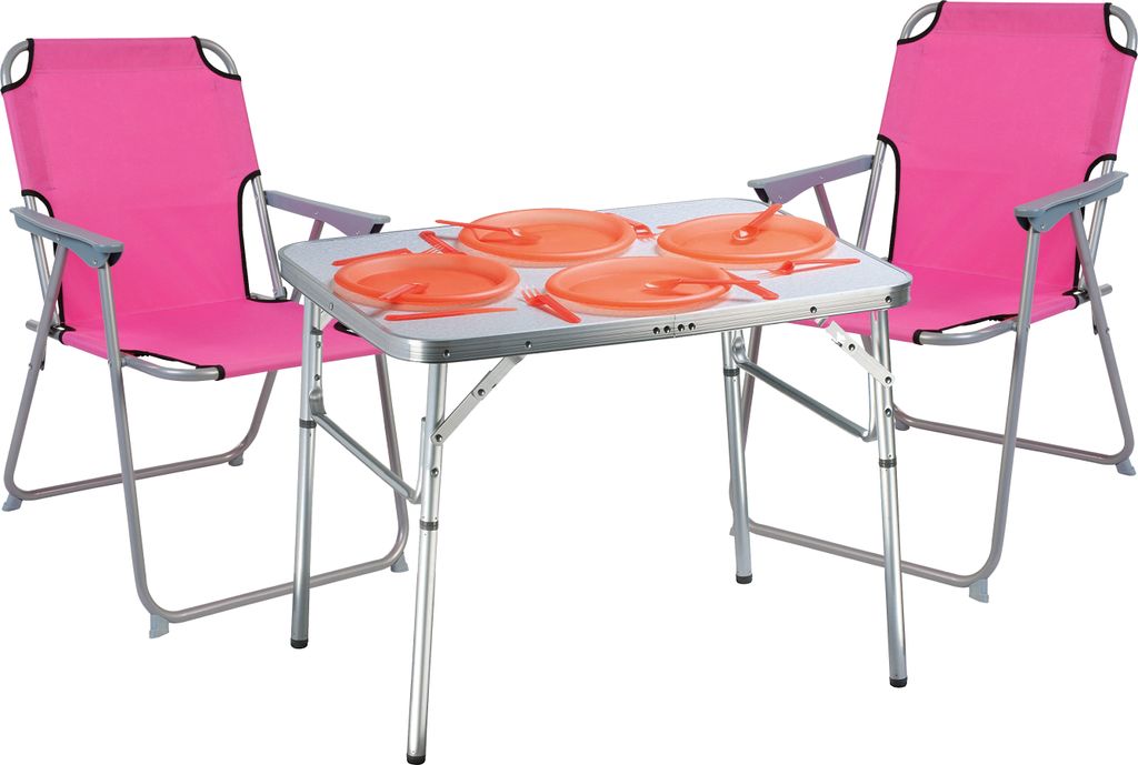 3-teiliges praktisches Campingmöbel Set Alu L75xB55xH60cm