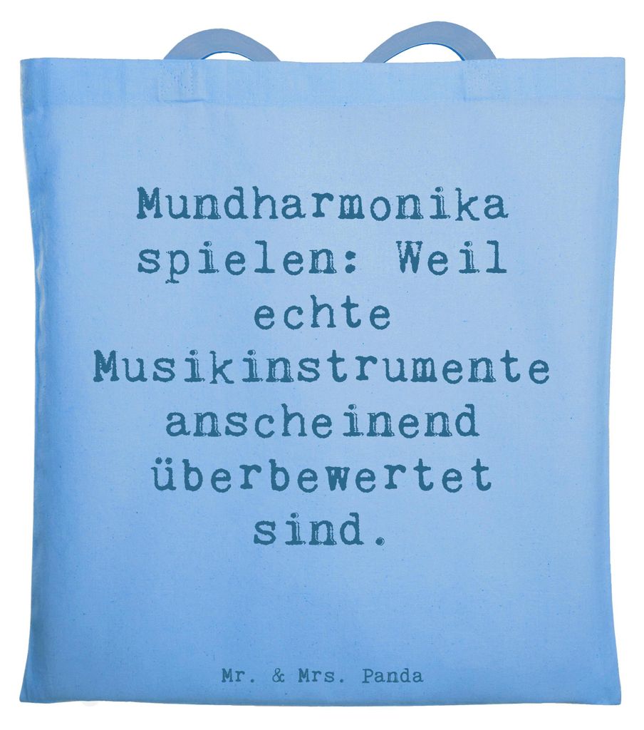 Mr. & Mrs. Panda Stoffbeutel Spruch Mundharmonika Freude - Produktbild 