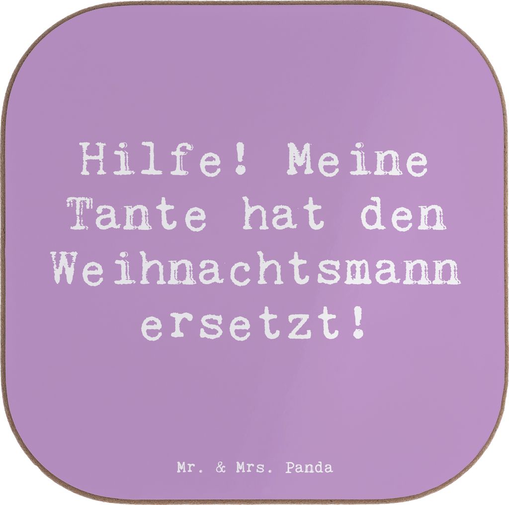 Mr. & Mrs. Panda Holzuntersetzer Spruch Tante Weihnachten - Produktbild 