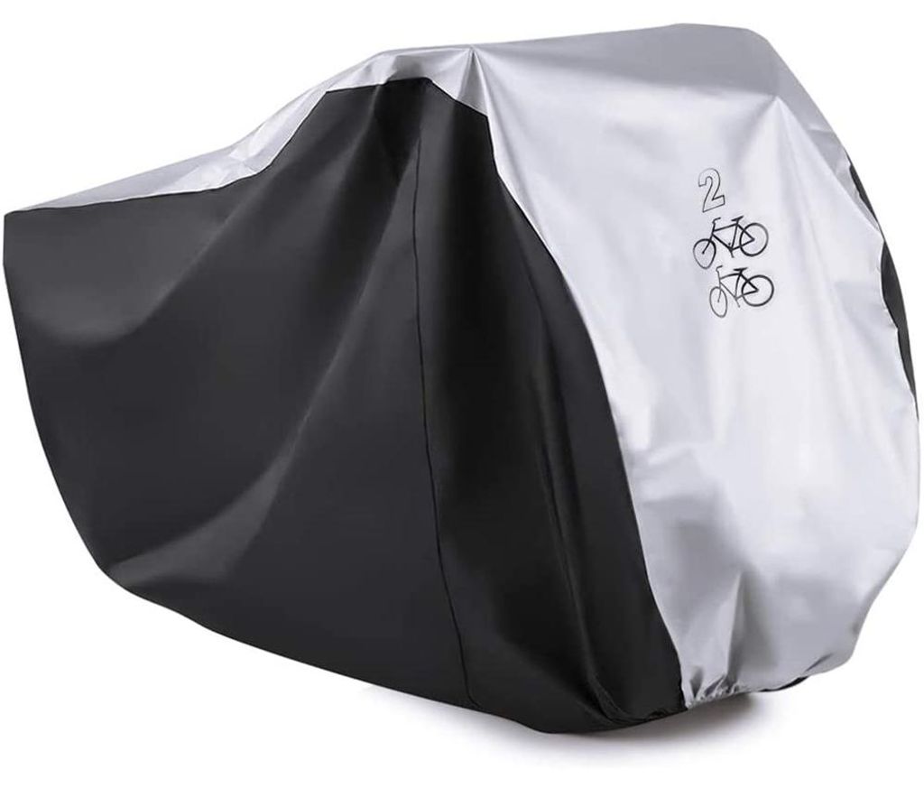 Fahrradabdeckung für 2 Fahrräder, 190T Nylon, wasserdicht, Doppel-Fahrradabdeckung für 2 Fahrräder, Roller, regen- und staubabweisend, UV-Schut...