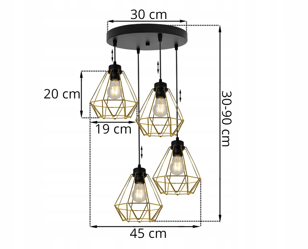 Lampadario Industriale Corral Metallo 4 Luci - Illuminazione Lusso - 2