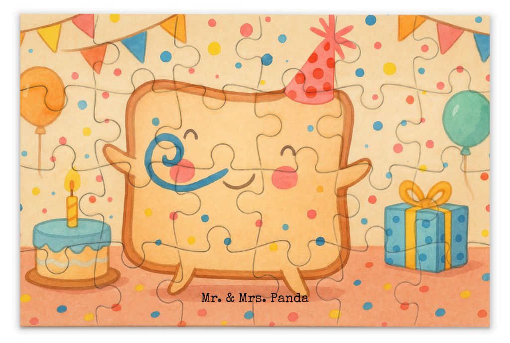 Mr. & Mrs. Panda Puzzle Toast Party Design 24 Teile - Weiß - Geschenk, für Freundin, 500, Valentinstag, 300, 1000, Hochzeitstag, Mitbringsel, 150...
