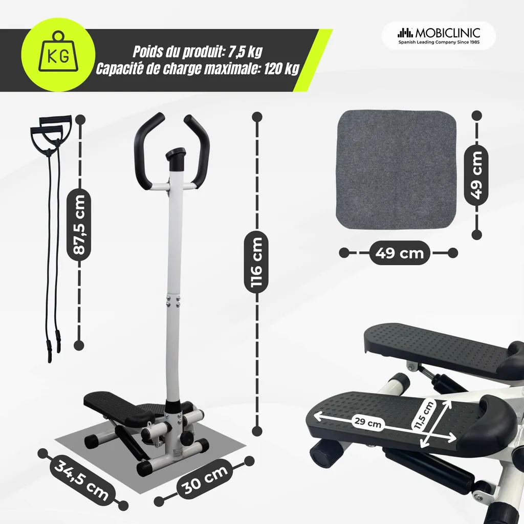 Stepper avec écran LCD et résistance ajustable Mobiclinic Step-Pro