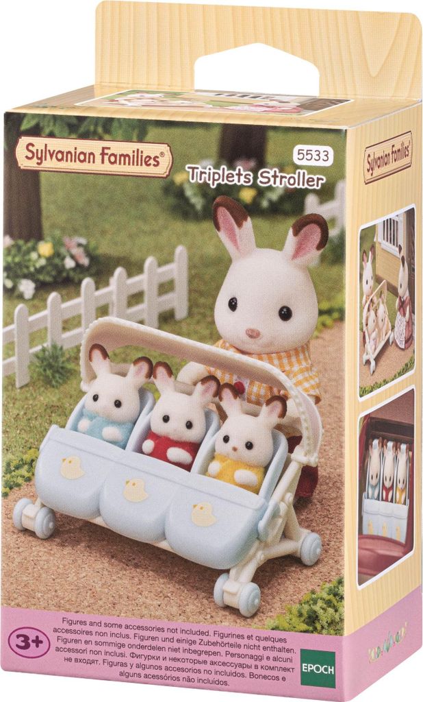 Sylvanian Kinderwagen für Drillinge Produktbild 