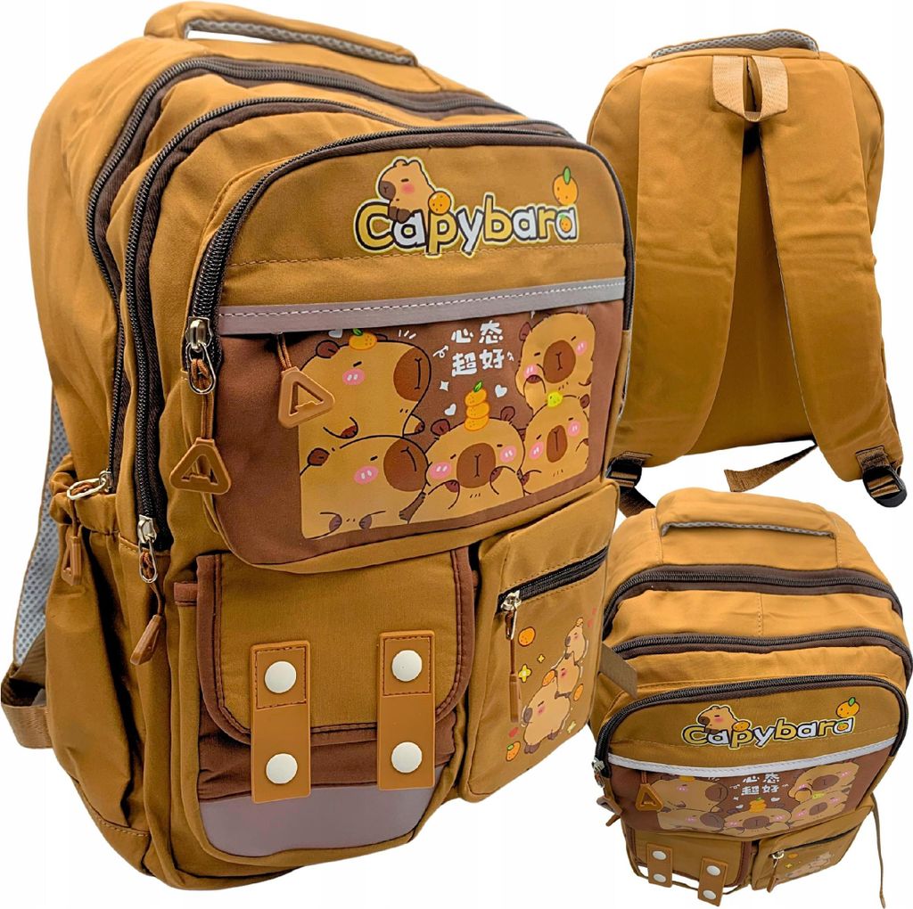 Kapybara Schulrucksack mit mehreren Fächern, große Produktbild 
