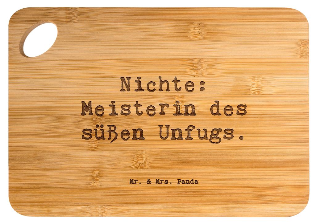 Mr. & Mrs. Panda Frühstücksbrett Spruch Nichte Meisterin - Transparent - Geschenk, Brett, herzerwärmende Sprüche, schneidbrett, Charme, Familie...
