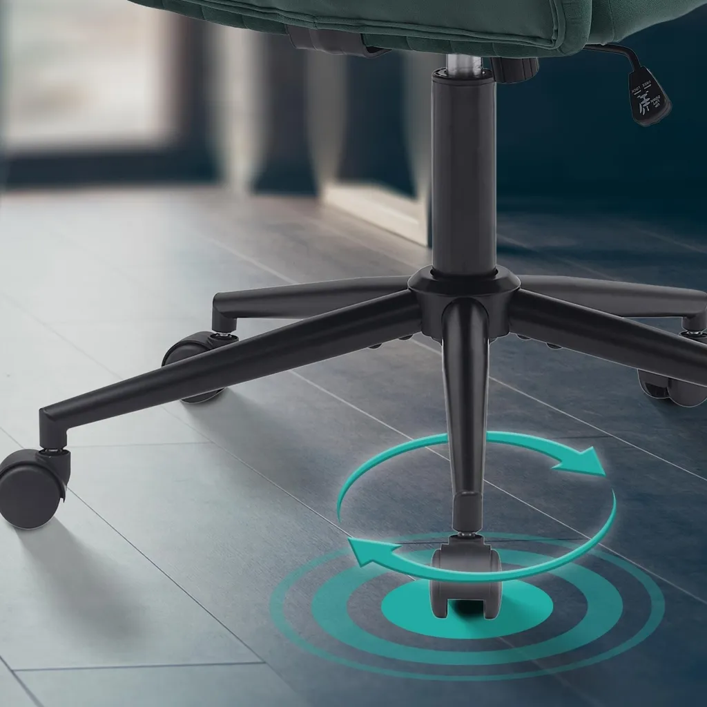 Sedia Ufficio Kingman in Velluto Verde | Design-Shop Ergonomia e Lusso - 5