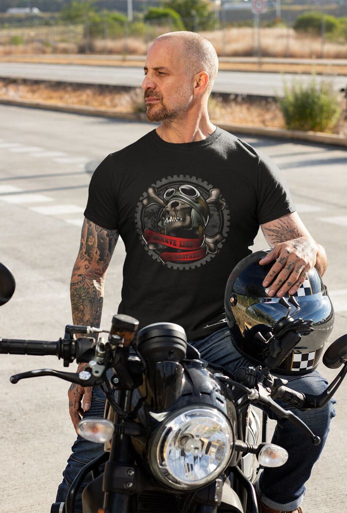 Herren Biker T-Shirt Bike Shirt Motorcyle Rocker Coole Shirts 5XL
