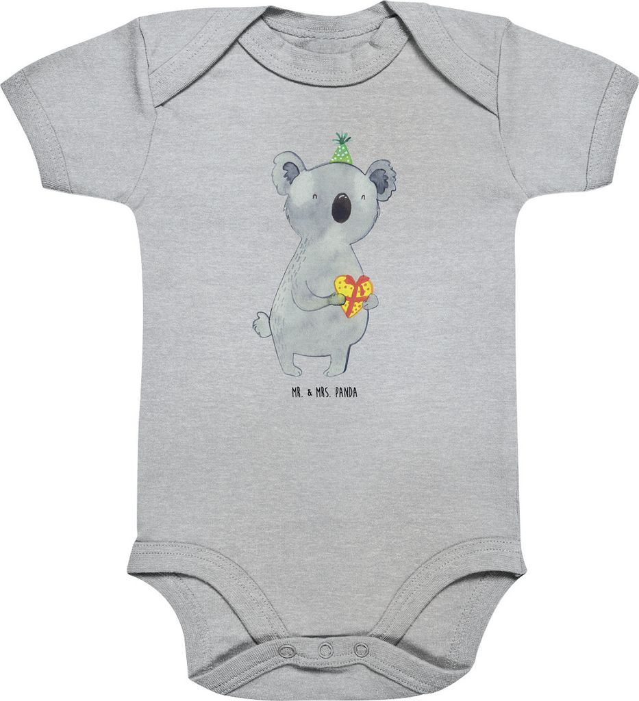 Mr. & Mrs. Panda Strampler Baby Koala Geschenk 3. - 6. Monat - Heather Grey - Geburtstag, Babybody, Party, overall, Einteiler, Babystrampler