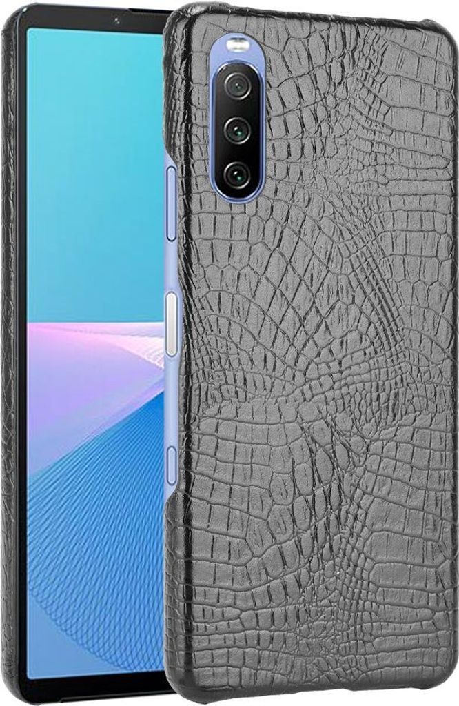 Mobigear Croco Sony Xperia 10 III Hülle Hardcase Backcover - Schwarz