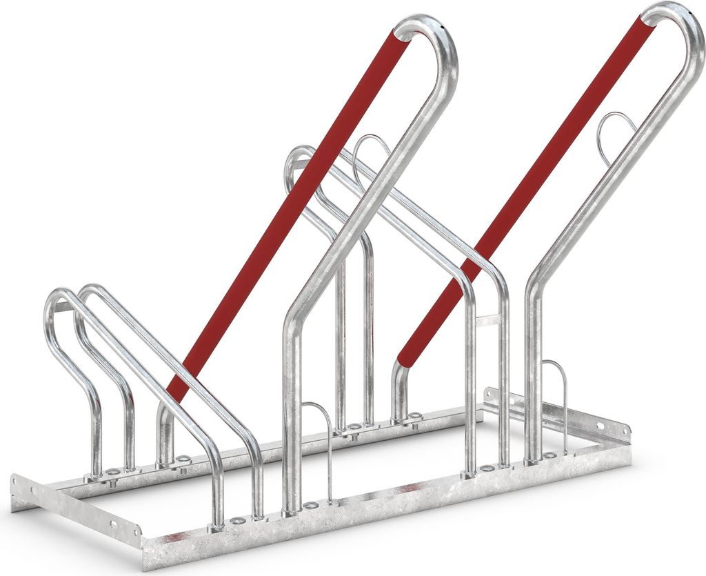Anlehnparker aus Stahl, 2 Plätze, Umkippschutz, BxTxH 1000x944x856 mm, Feuerverzinkt
