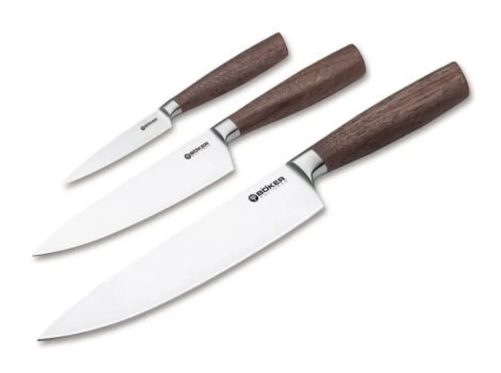 Böker Core Trio de couteaux de cuisine forgés avec torchon exclusif
