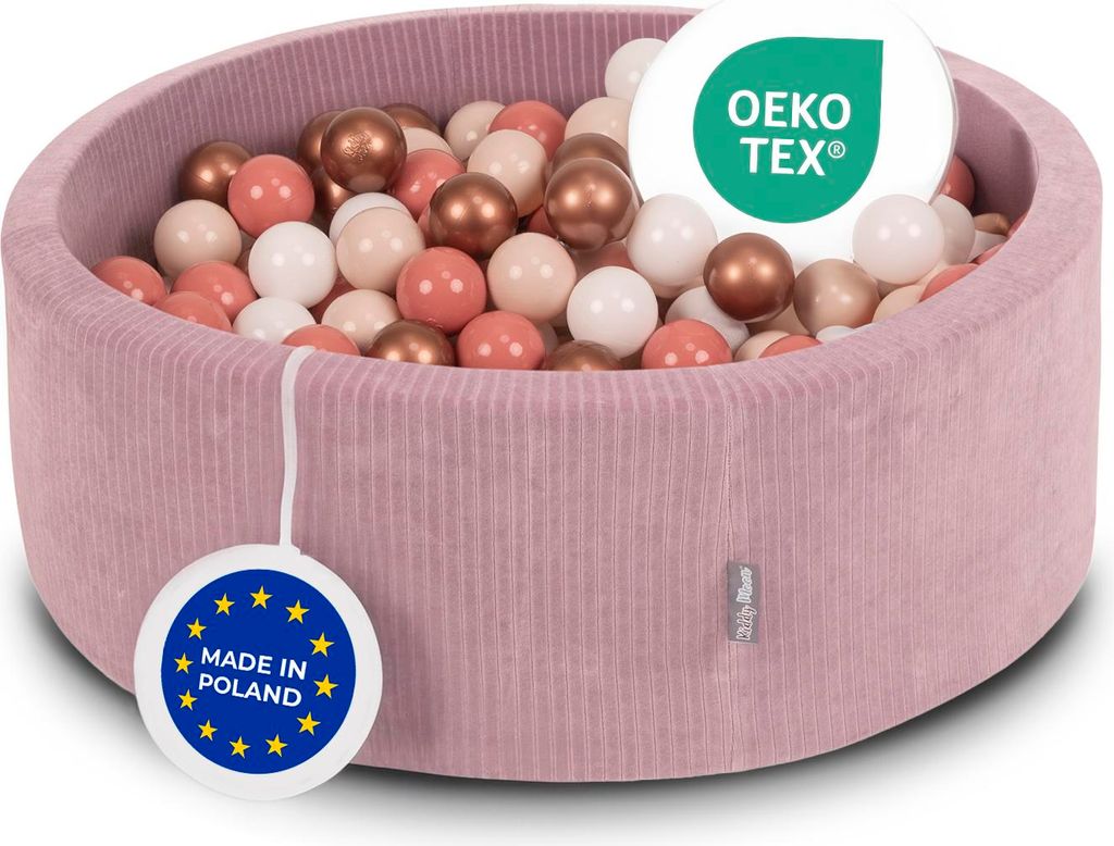 KiddyMoon Bällebad Kinder Schaumstoff Mit Bälle Für Baby ab 1 Jahr
