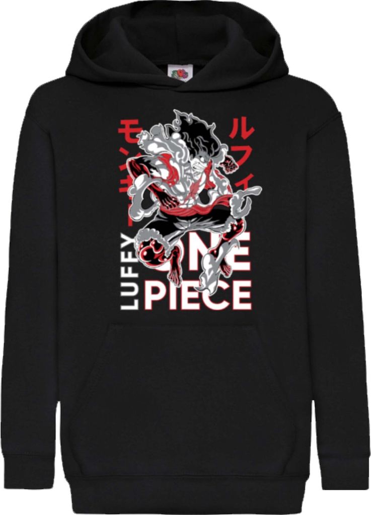 Kinder Kapuzenpullover Japan Anime Manga One Manga Piece Anime Luffy 01 Strawhat, 7-8 Jahr - 128 / Grau