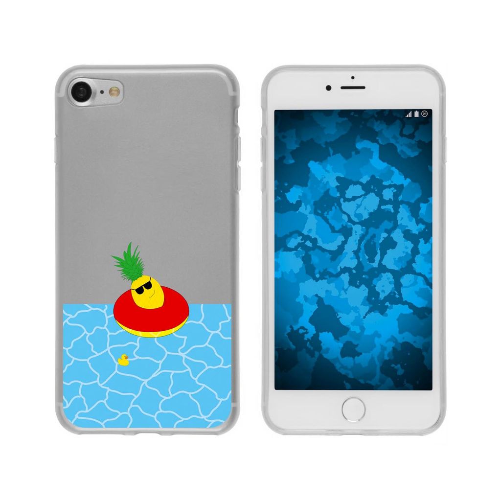 PhoneNatic Case kompatibel mit Apple iPhone 8 Silikon-Hülle Sommer Ananas M2