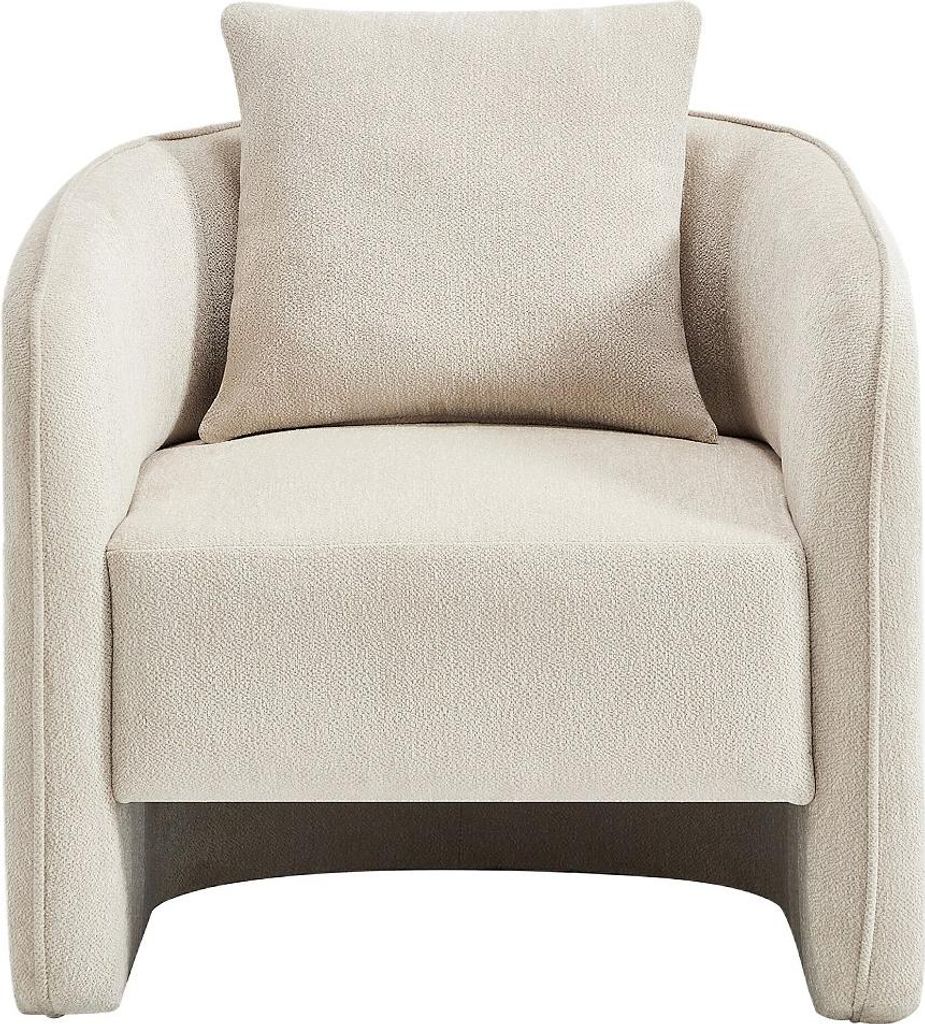 Sessel aus beigefarbenem Melange-Stoff LANITO
