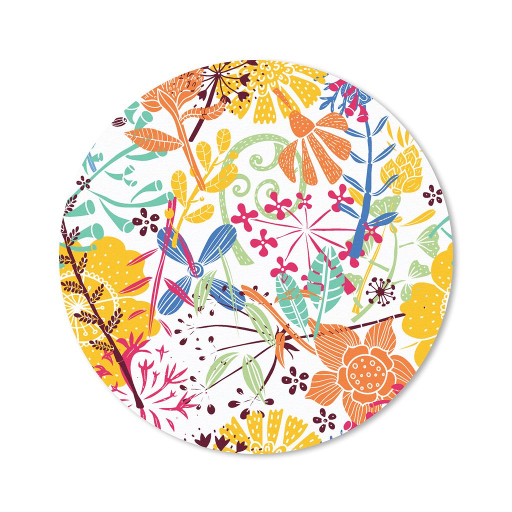 MuchoWow Mauspad Mousepad Blumen - Pflanzen - Regenbogen - Muster 30x30 cm - Mousepads - Maus Mat - Pad - Mausunterlage - Tischunterlage - Schrei...