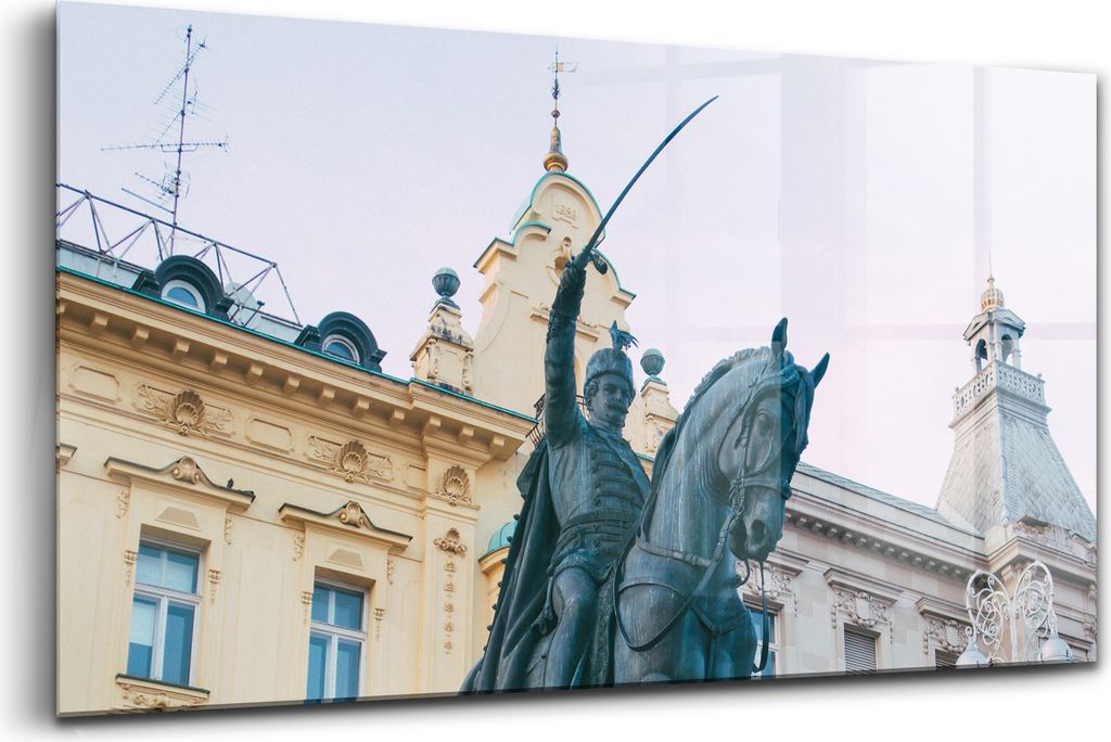 Bilder auf glas - Einteilig - Wanddekoration - Glas Bilder - 120x60 - Statue von Josip Jelačić