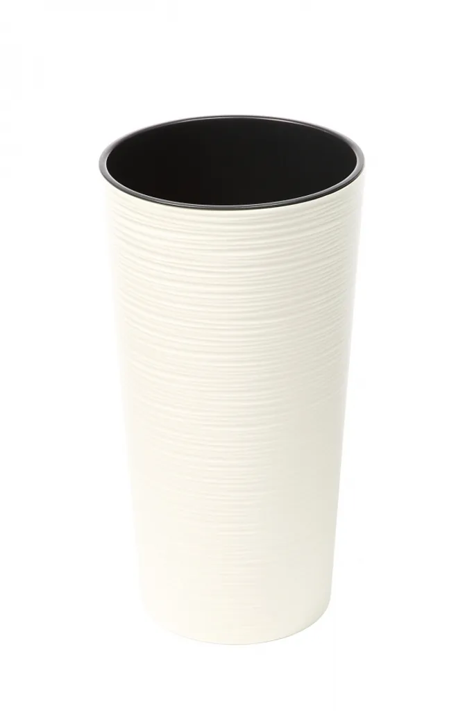 LAMELA Lilia Dluto Pot de Fleurs Cannelé Crème Ø 30 cm Hauteur 57 cm