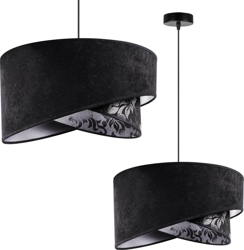 Schwarze Hängelampe mit Lampenschirm – Elegante Deckenlampe Kronleuchter im modernen Stil