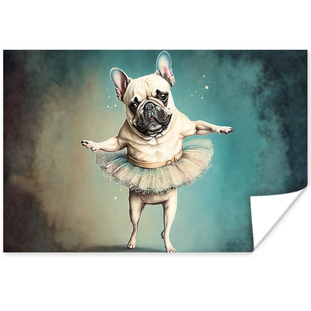 MuchoWow Poster Hund - Tutu - Ballett - Abstrakt - Porträt 120x80 cm - Bilder