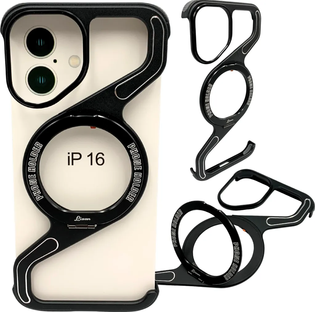 Custodia per iPhone 16 Custodia blindata Magsafe in metallo supporto in titanio
