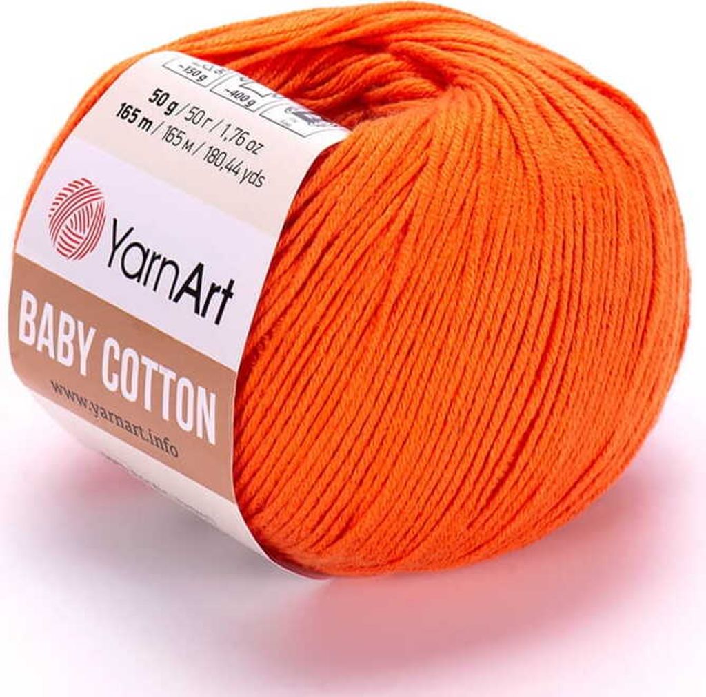 YarnArt Baby Baumwolle 421 Orange Garn 50g/165m für Kinder- Produktbild 