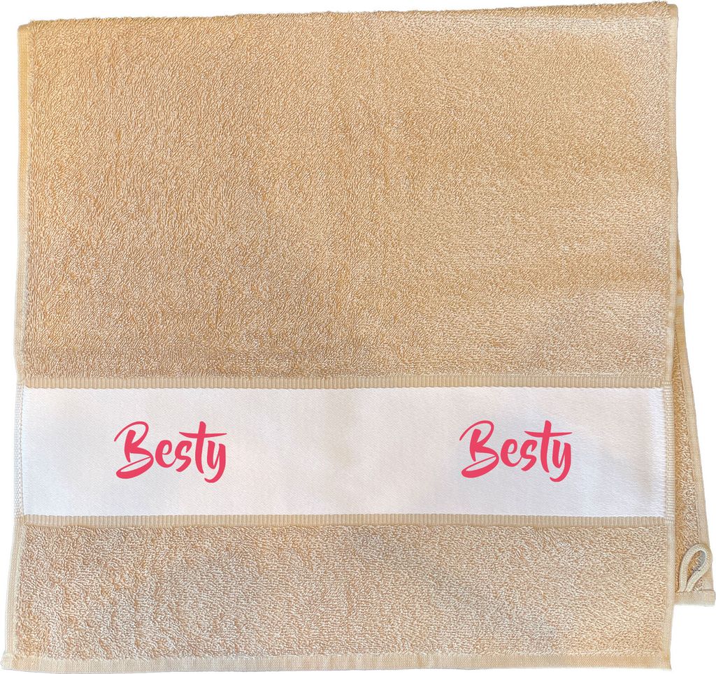 Huuraa Handtuch Besty Bestie 50x100cm Sand Baumwolle Handtuch Geschenkidee