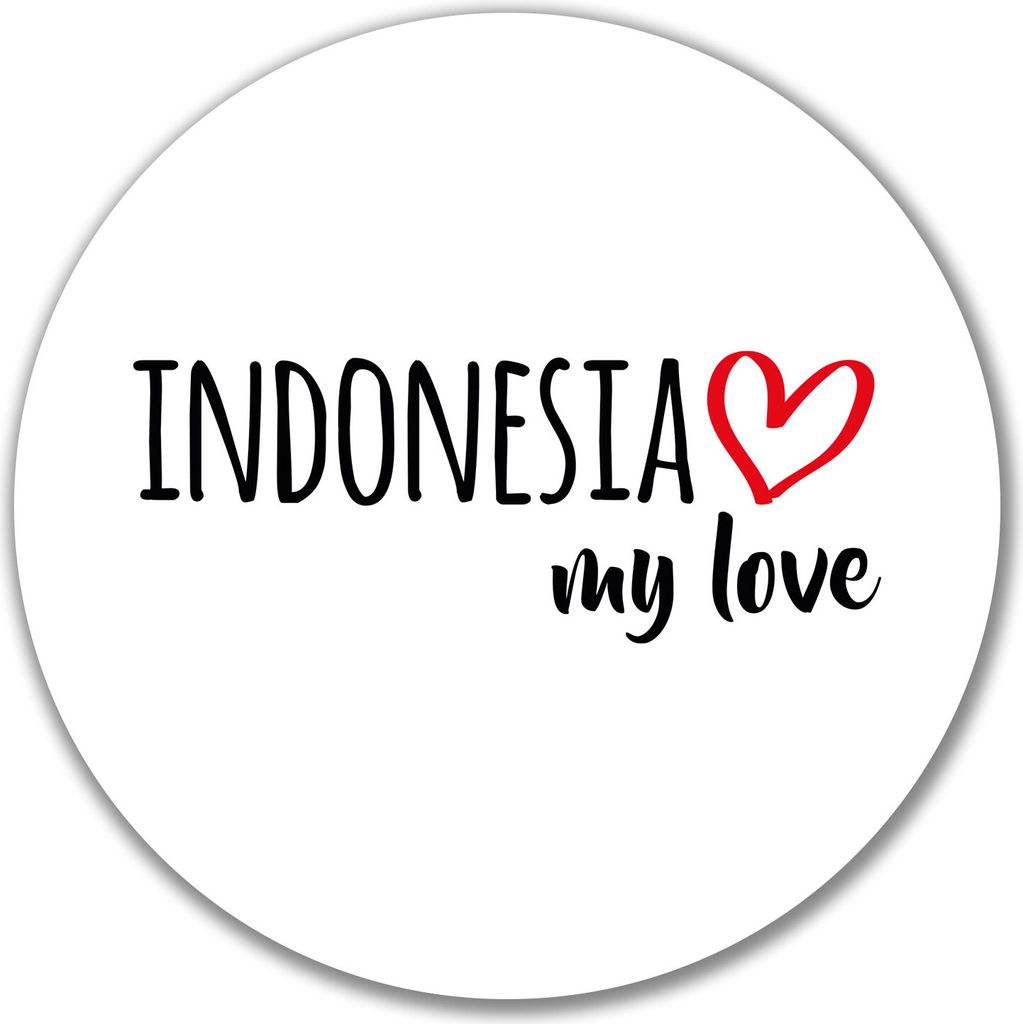 Huuraa Aufkleber Indonesia my love 10cm rund Sticker Geschenkidee