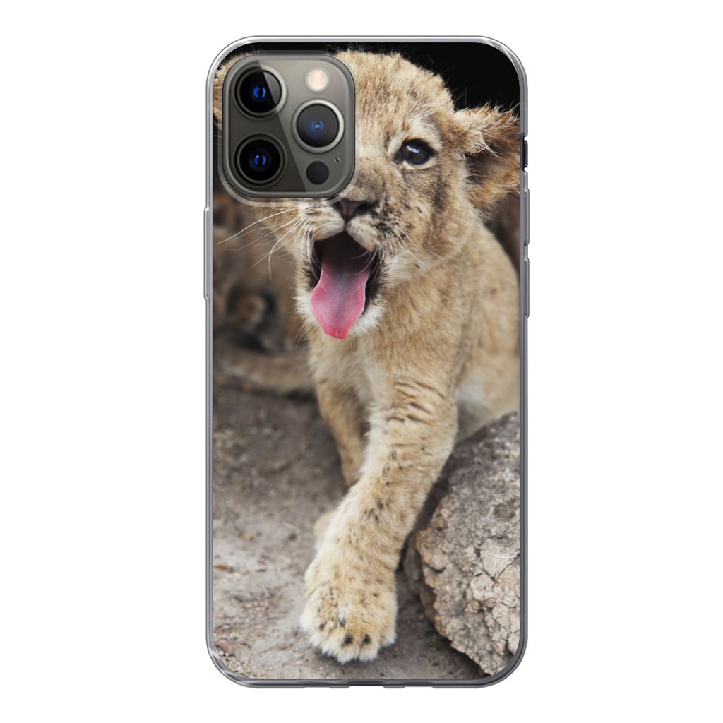 MuchoWow Handyhülle Schutzhülle Hülle für iPhone 13 Pro Jungtier - Löwen - Niedlich Silikon Softcase Handy Hülle - Handy-Tasche
