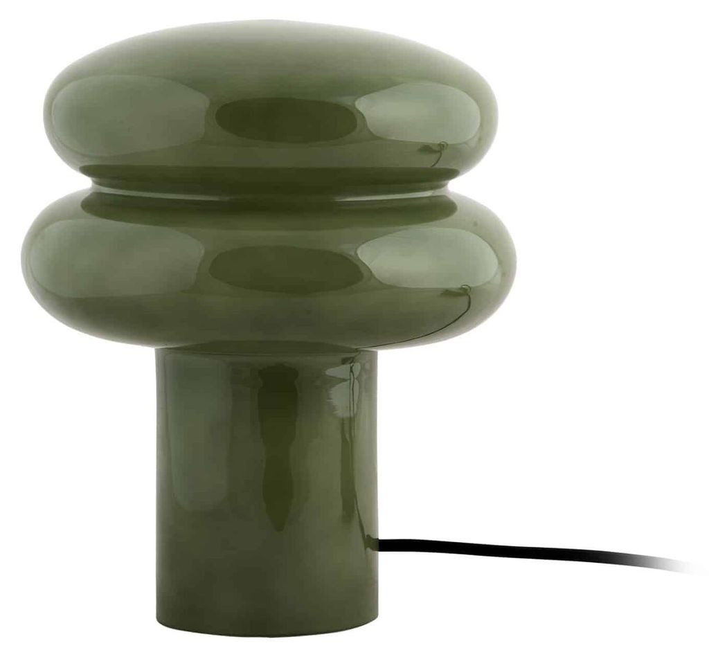 Leitmotiv - Tischleuchte Incesante Double Ring - Dschungelgrün - Ø20cm Tischlampe - Nachttischlampe, Wohnzimmer, Schlafzimmer